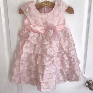 Pink/White Isobella & Chloe Dress; 4T